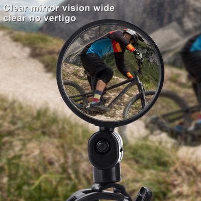 Espelho retrovisor para guidão de bicicleta, grande angular, universal, instalação simples, ajustável, espelho convexo montado no guidão, espelho para bicicleta