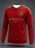 2026 Moroccan Men's Fashion Sports Long Sleeve Gradient Printed Moisture Absorbing Breathable Daily Street Fashion Versatile