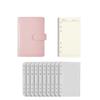 Pu Leather Loose-Leaf Notebook Macarone Color Budget Binder  Office Stationery Supplies
