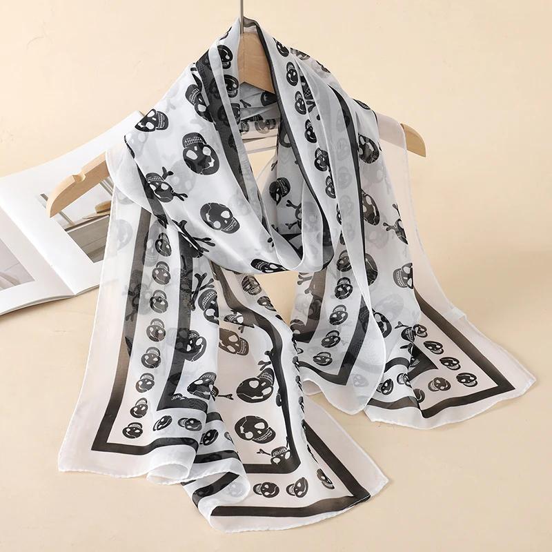 

2025 New Print Chiffon Scarf Shawl Women Sunscreen Silk Scarf Turban Long Wrap Beach Travel Outdoor Accessories Trendy Headband