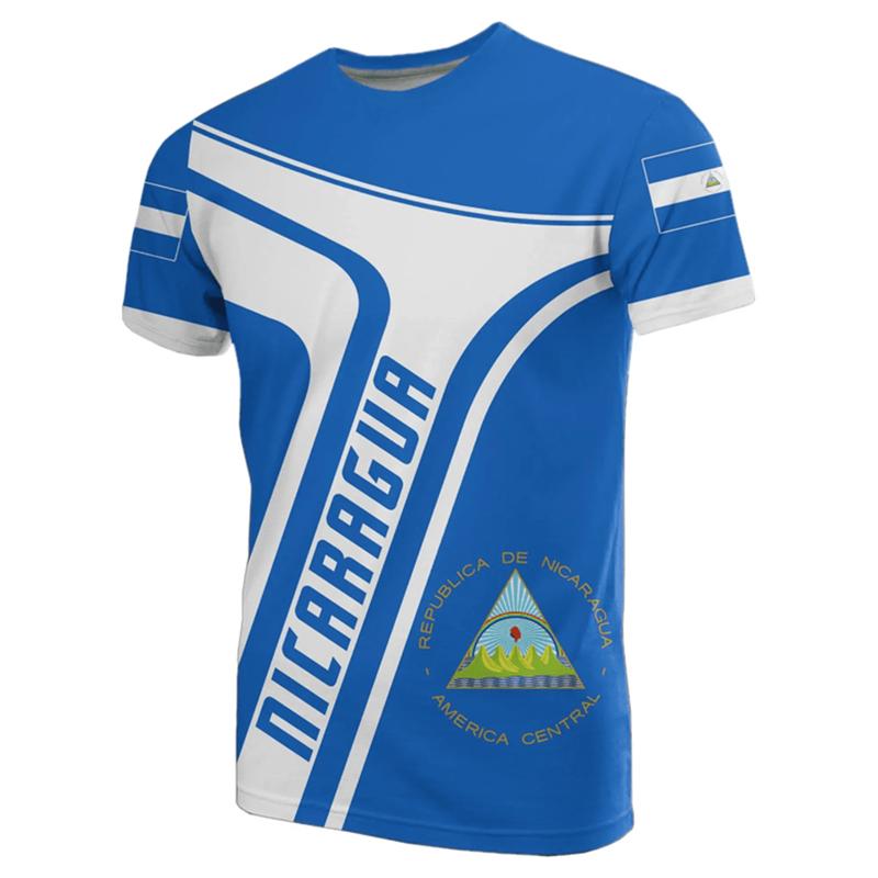 New 3D Print Nicaragua Flag T Shirt For Men Women Fashion Casual Summer Sports T-shirt Unisex Short Sleeves Oversized Tee Shirts