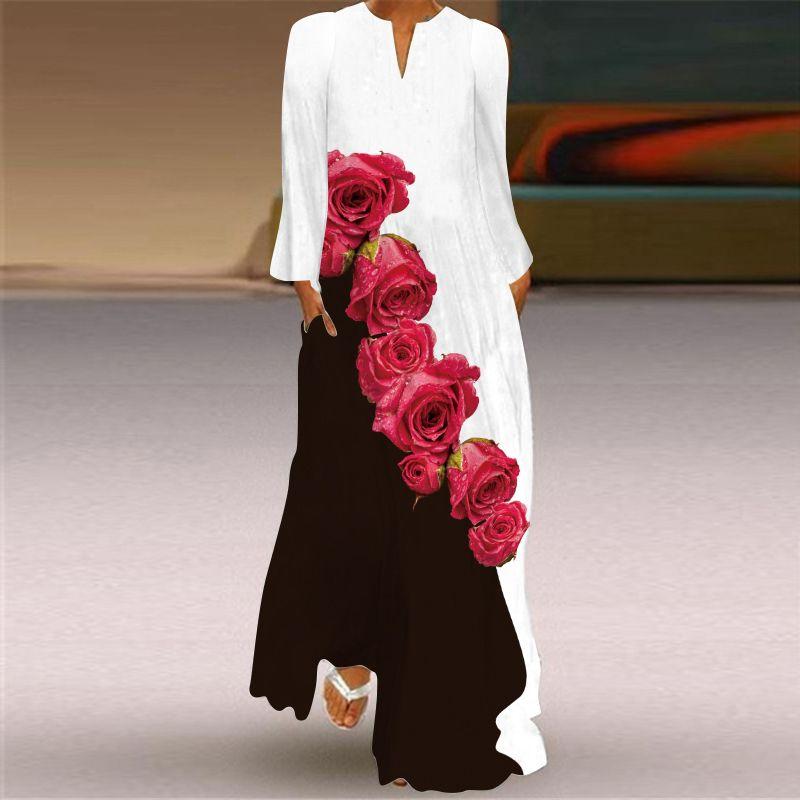 Butterfly Pattern Print Long Sleeve Dress Spring/Summer Thin Silm Slim Looking Dress Stage Photo Catwalk Performance Wear