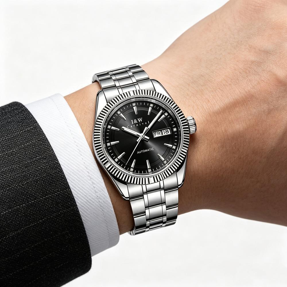 IW Automatic Mechanical Watch Stainless Steel Waterproof Sport Stainless Steel Luxury Casual Watch for Men Reloj Hombr