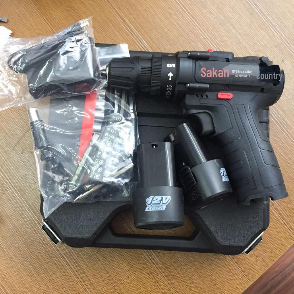 Zuoguan lithium electric drill: Dual-speed rechargeable pistol drill with multifunctional household screwdriver.