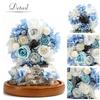 Teatsite Preserved Flowers, Flower Gift, Glass Dome Ferris Wheel (2 Blue Roses)