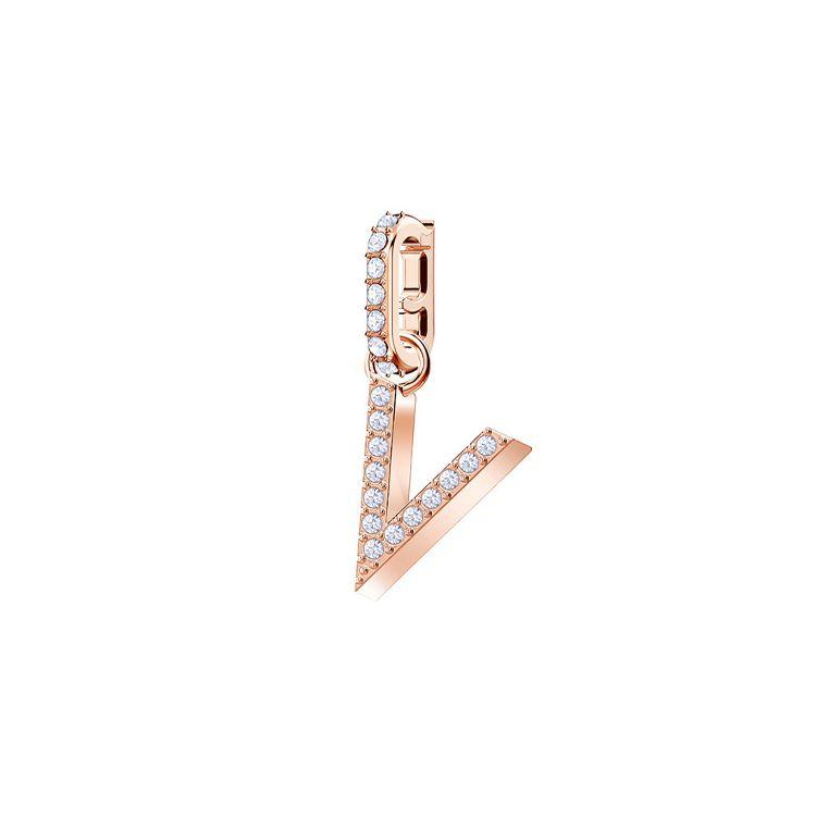 Swarovski Remix Letter V Pendant Women pendant Crystal 5437610 Rose Gold,F