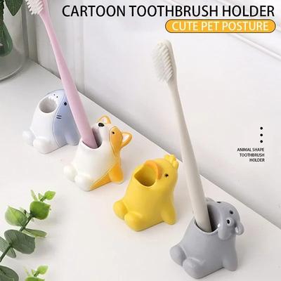 Mini Porte-brosse à dents Animal Cartoon Mignon Amusant Résine Porte-stylo Porte-crayons Support Simple pour Brosse à Dents Support Pinceau Maquillage