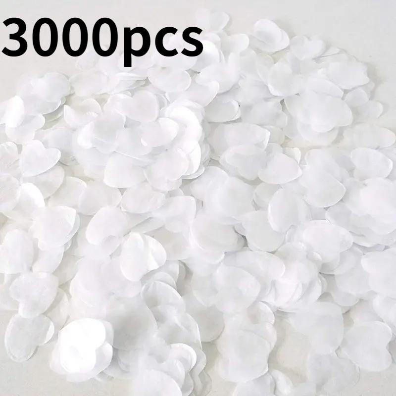 5000pcs Wedding Celebration Banquet Table Decoration with White Heart-shaped Confetti 0.98 Inches 30g