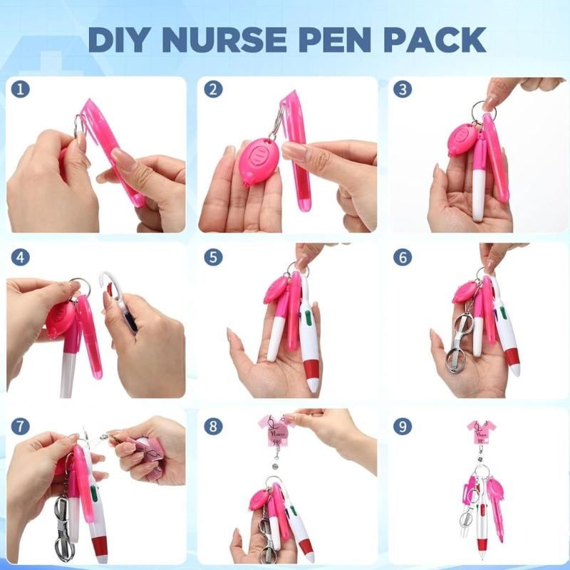 Comprehensive Nursing Stationery Convenient Nurse Pen Set with Delicate Writing Instruments and Badge Accessories