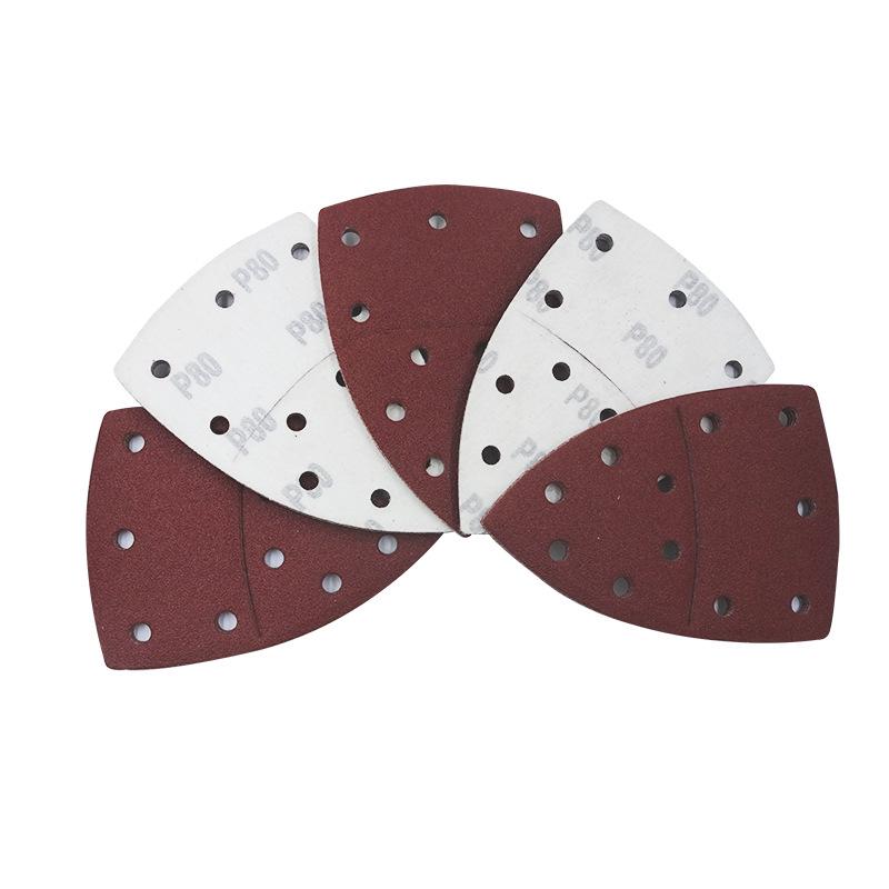11-Hole Palm-Sized Flocking Sandpaper (152x105mm) - Cross Triangle Red Sand Diamond Sheet
