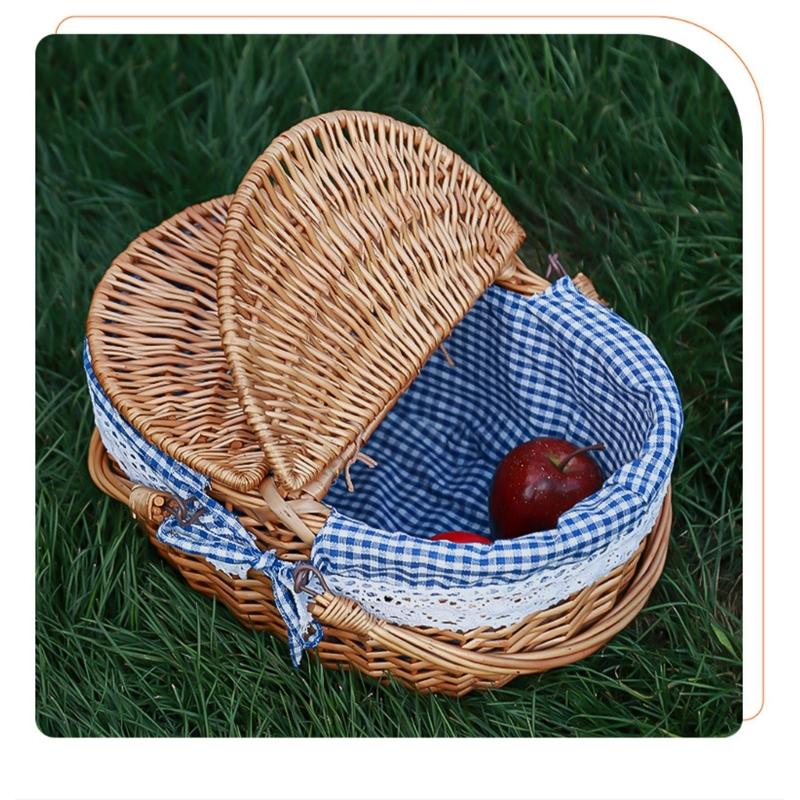 Convenience Kids Gift Storage Basket Simulation Rattans Desktop Elegant Basket for Camping Trip and Relaxing Days