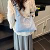 Retro Literary Handbag Women's Small Fresh Striped Shoulder Bag Casual Large Capacity Commuter Canvas Tote Bag