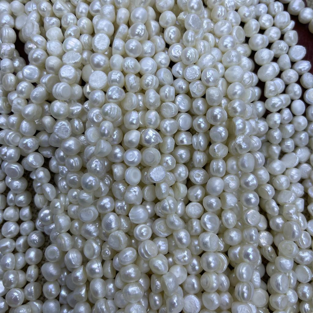 1String, Baroque White Natural Freshwater Pearls, Straight Hole Nugget Pearl Beads for Jewelry Making DIY Crafts Length 36cm)