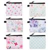 6pcs Coin Purse Floral Printing Fresh Feminine Product Pouch For Women Teens Girls