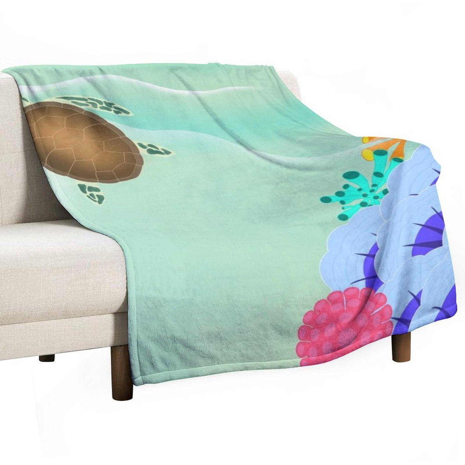 Sea Turtle Throw Blanket Baby Summer Extra Large Throw for winter Blankets 30x40in