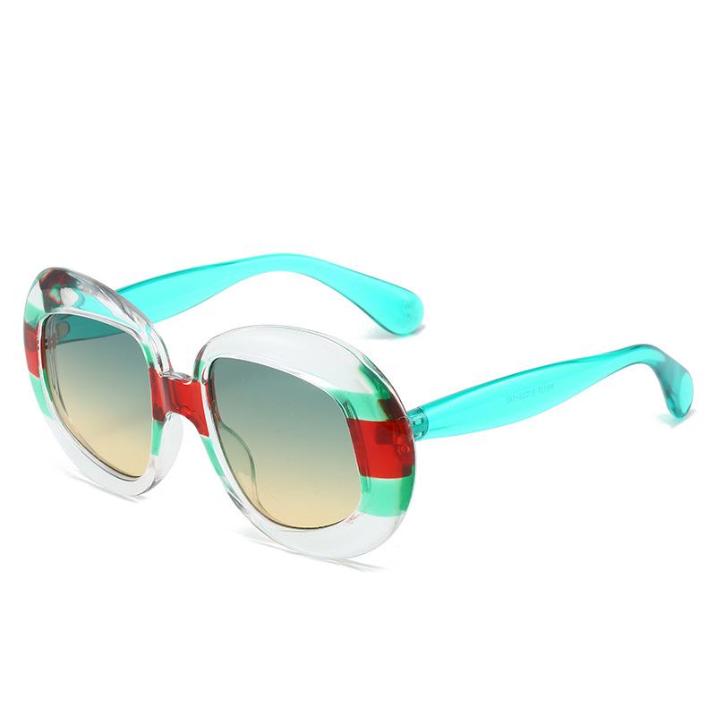 Fashion Oval Contrast Color for Women Sunglasses Vintage Retro Square Clear Gradient Lens Sunglasses UV400 Men Trending Luxurious Punk Sun Eyeglasses