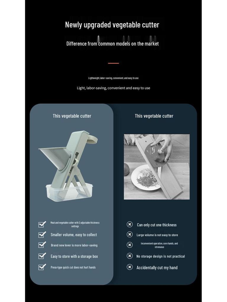 Multifunktionaler Gemüseschneider & Reibe - Kartoffel-Raspel- & Schneidewerkzeug