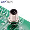 IP67 Straight M12 Connector Male Female a B C D Code 2 3 4 5 6 8 12 17Pin Front Mount M12 PCB Socket