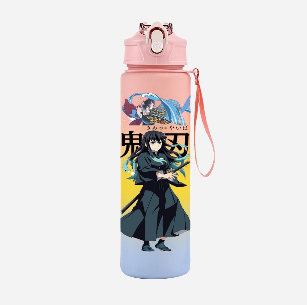Anime Cartoon Demon Slayer Printed 750Ml Water Bottle Large Capacity Drinking Cup Portable Children Outdoor Sports Water Cup