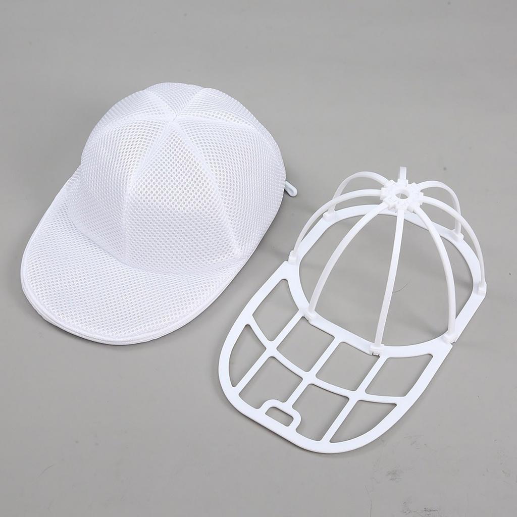 Washing Machine Hat Laundry Bag Cap Protector Washing Bag Anti-Deformation Hat Mesh Storage Organizer Zip Bags With Frame