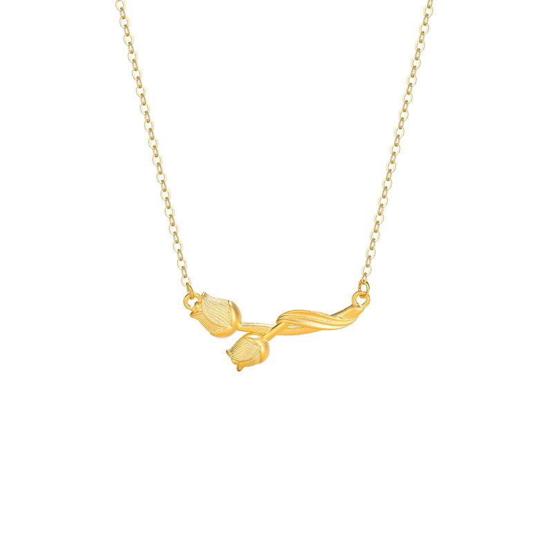 Tulpenkette mit Ins-Stil und Elegantem Mädchen Hundert Türme Modedesign Sinn Kragenkette