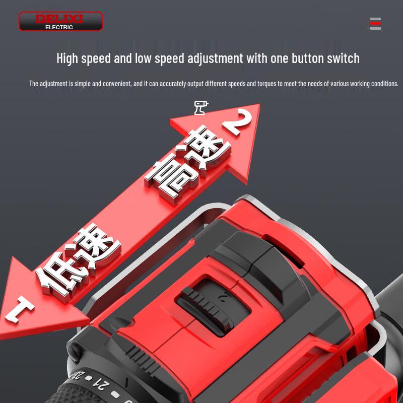 DELIXI ELECTRIC Brushless Cordless Multi-Function Drill & Screwdriver CN Plug (adapter Included)