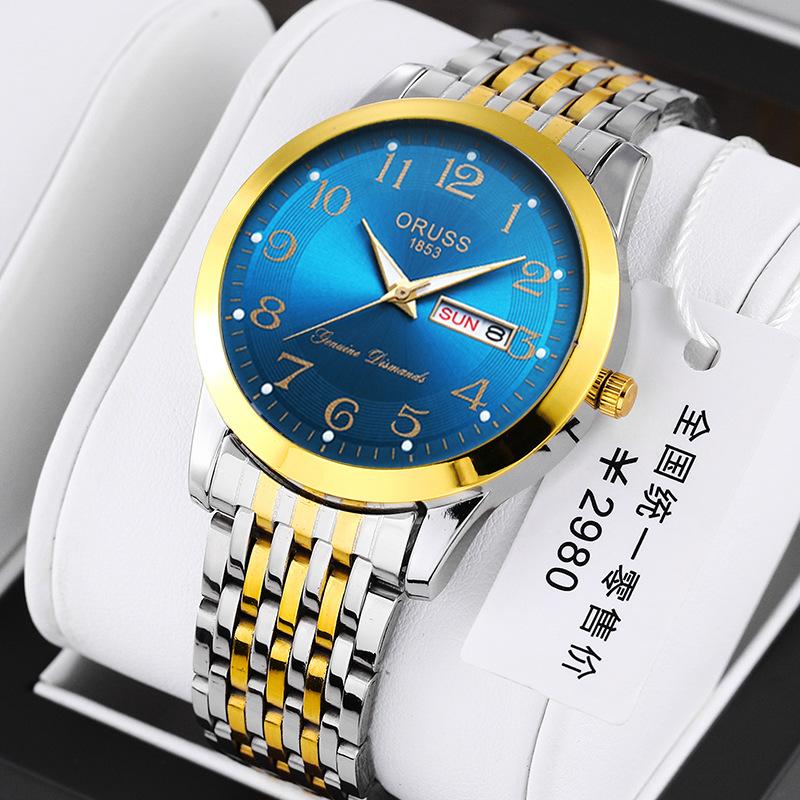 Premium Luminous Calendar Business Watch Men'S Waterproof Steel Belt Quartz Watch Men'S Watch
