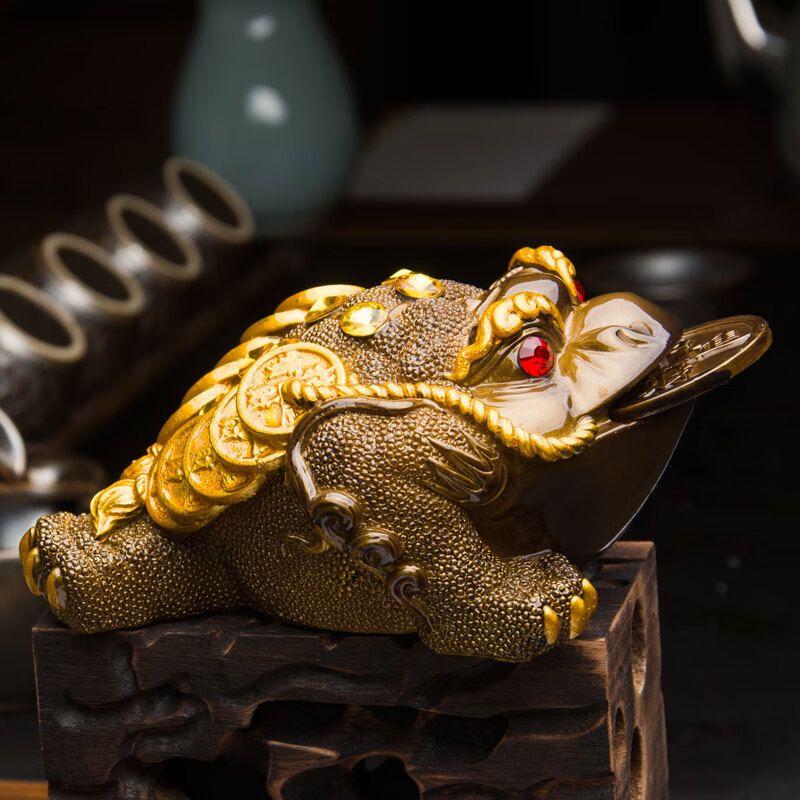 Temperature-Sensitive Color-Changing Golden Toad Tea Pet