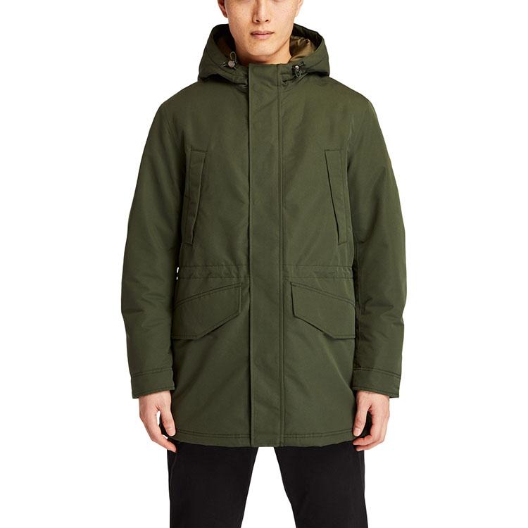 Timberland Giacca Lunga con Cappuccio Isolata con Logo da Uomo Capispalla Verde A4392-U31