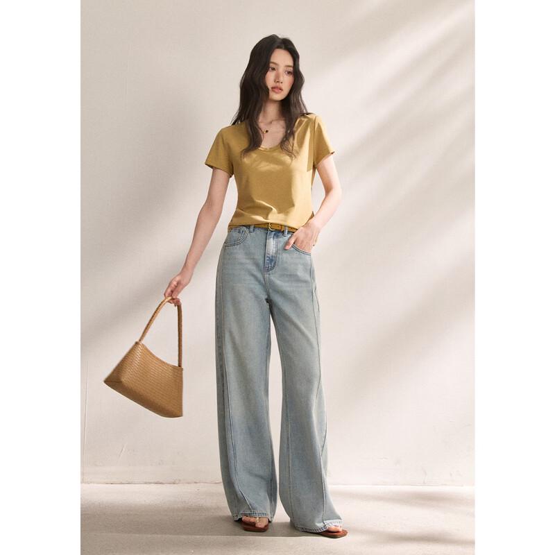 Women's High-Waist Straight-Leg Denim Jeans