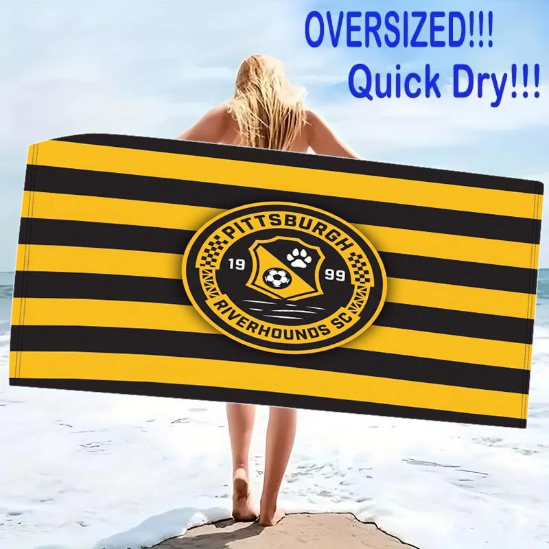Pittsburgh Riverhounds Print Beach Towel, Large Soft Quick Dry Towel for Beach Camping Swimming