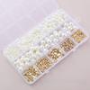 1890pcs 4/6/8/10/12mm Size DIY Bracelet Beads with Gold Beads Crafting Beads  for Necklaces