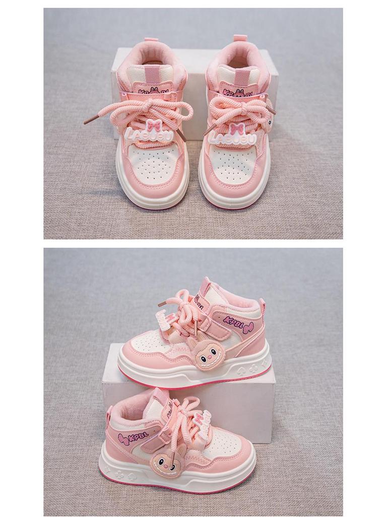 Kinder Winter Baumwolle Schnür-Prinzessin-Sneaker mit Samt-Wärme