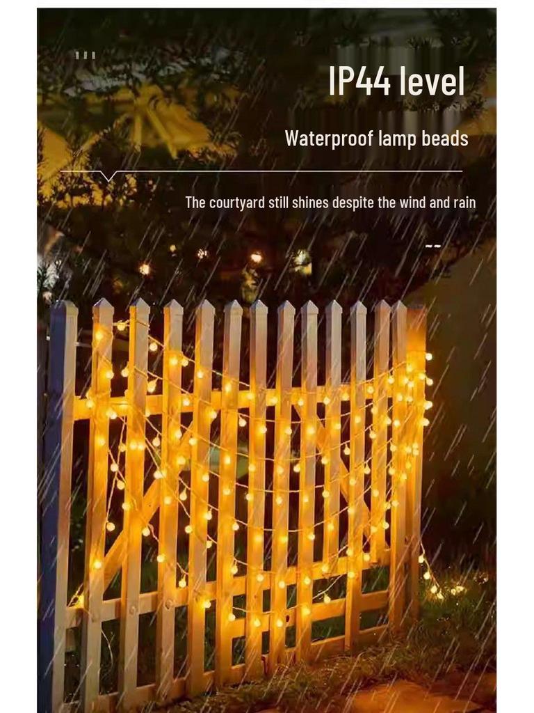 Waterproof Solar LED Star String Patio Lights for Outdoor Garden & Balcony - Hanging Tree Fairy Lights