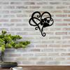 Modern Laser-Cut Iron Heart Paw Print Wall Decor, Indoor Outdoor Metal Art, Gift for Pet Lovers