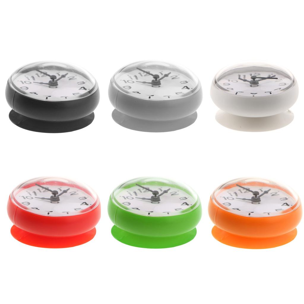 7.5cm Dia. Silicone Waterproof Clock for Kitchen Bathroom Bath