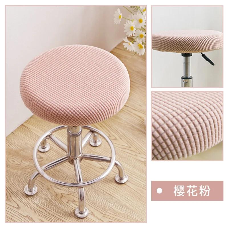 

Jacquard Chair Covers Slipcover Soft Elastic Round Spandex Bar Stool Covers Chair Seat Protector Home Office Decor Cover Diameter 30-40cm