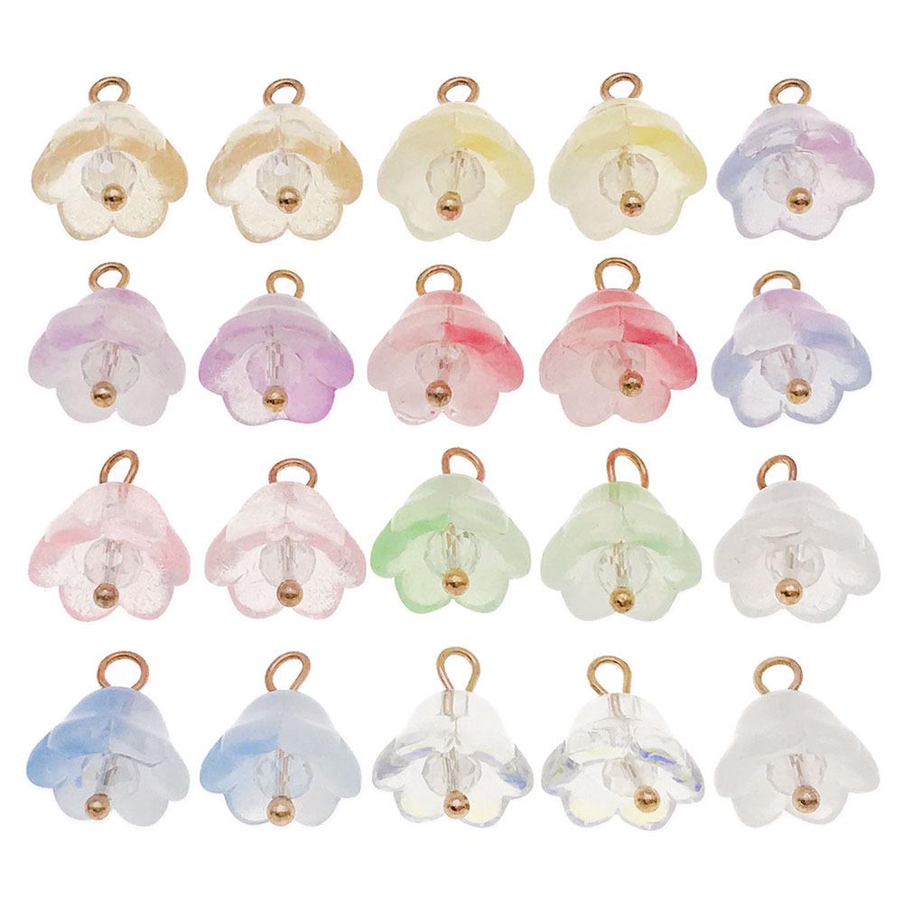 Lily of the Valley Glass Pendant Charm for DIY Jewelry