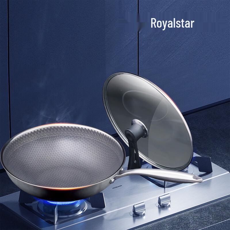 Royalstar 32cm Honeycomb Non-Stick Stainless Steel Wok