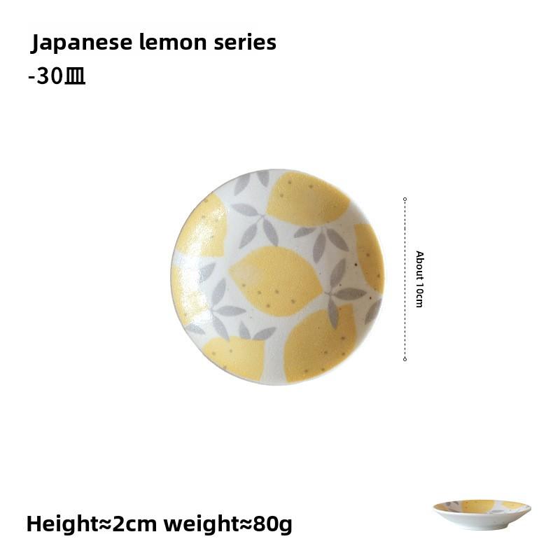 Japanese Import Lemon Fruit Ceramic Bowl Set Rice Bowl Small Plate Home Tableware
