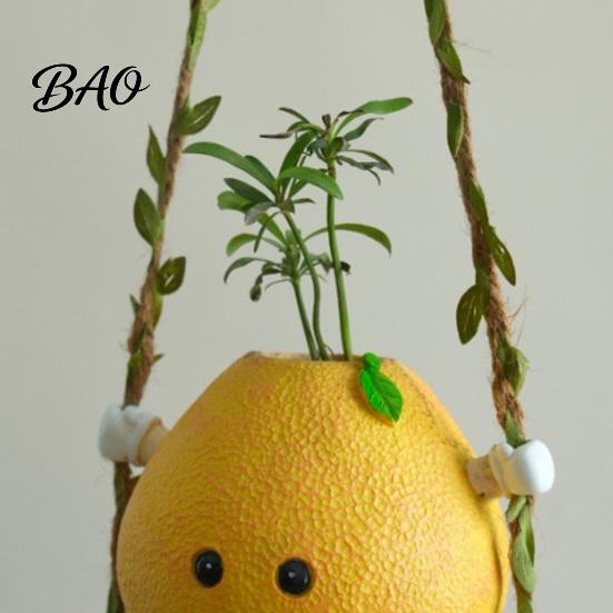 Healing Home Style Wall Art Cute Swinging Lemon Hanging Ornament, Smiling Figurine, Resin Swing Cartoon Face Decor Decor, Boho for Bedroom Balcony