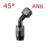 Universal AN4/AN6/AN8/AN10/AN12 Straight 0°/45°/90°/120° Degree Oil Fuel Swivel Hose End Fitting CPE Oil Hose End Adaptor Black