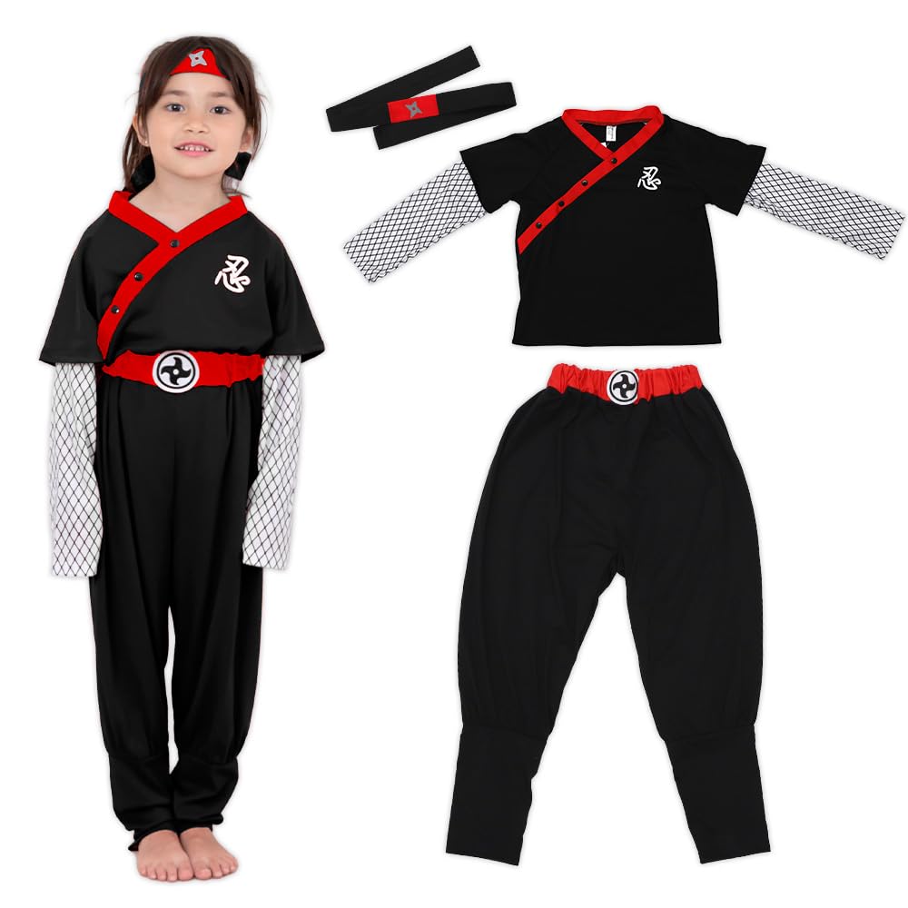 Brightlara Halloween Cosplay Costumes for Fancy Cosplay for Kids, Dress, Girls, Boys, Ninja, Kids, Unisex, kidscos031-120-BK