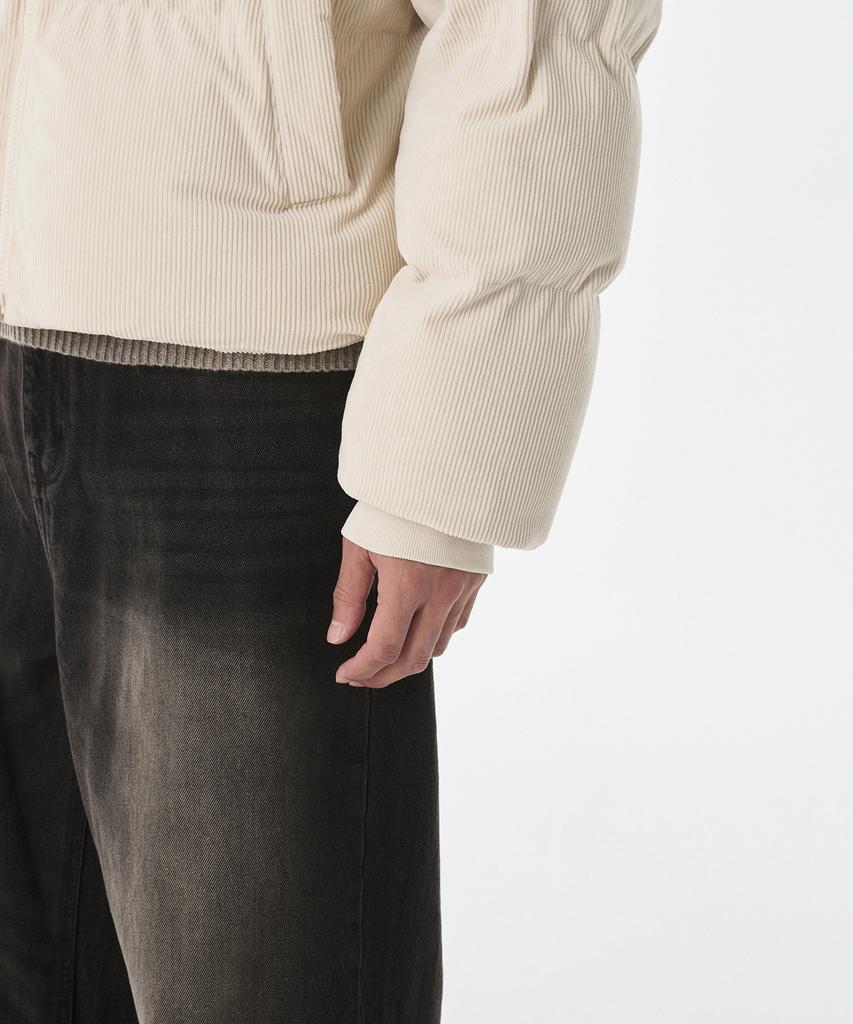 Musinsa Standard Daily Puffer Corduroy Short Padded Jacket [Cream]