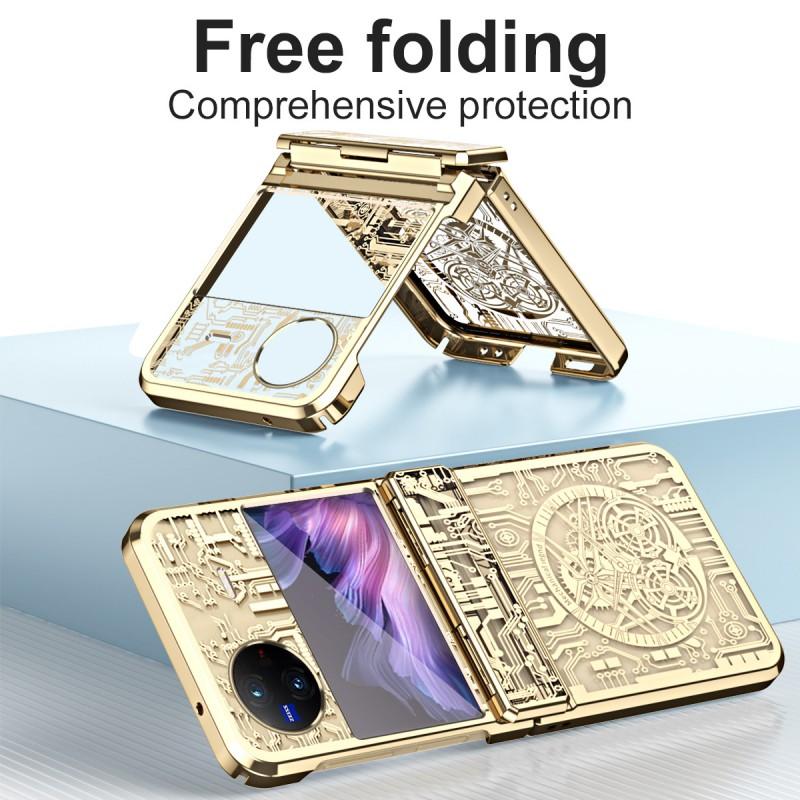 Vivo X Flip Phone Case Full Coverage Shockproof PC Leather Cover With Smooth Hinge Design Foldable Smartphone