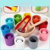 Montessori Farb-Sortierbecher aus Holz Pädagogisches Spielzeug für die kognitive Entwicklung von Kindern