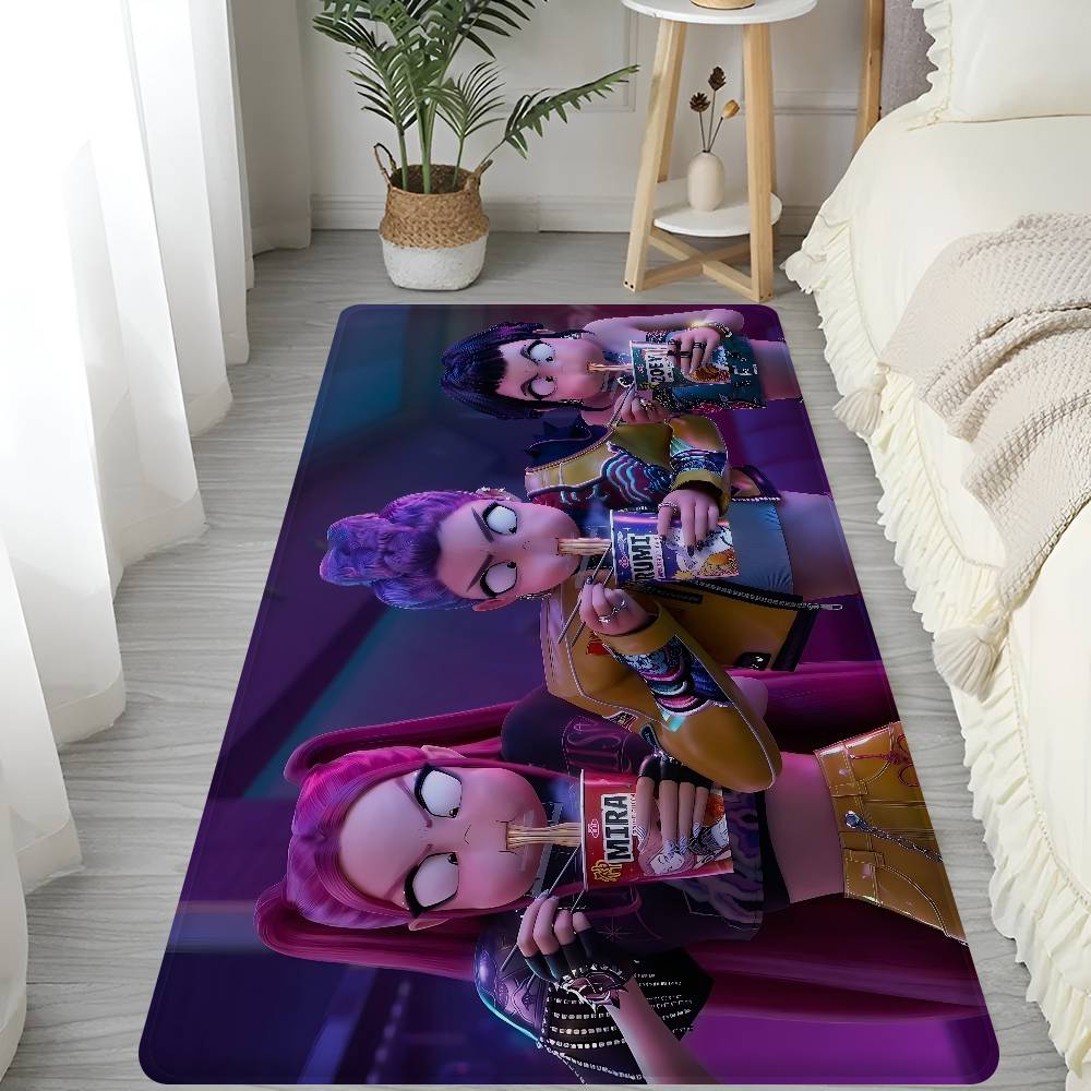 Kpop Dämonenjäger Korea Mädchen Anime Fußmatte INS Stil Weich Schlafzimmer Boden Haus Waschküche Matte Rutschfest Haushalts Teppiche