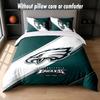 Philadelphia Eagles Design Bett Bettwäsche Set 1 Bettbezug + 2 Kissenbezüge Weich Atmungsaktiv Haushalt Bettwäsche