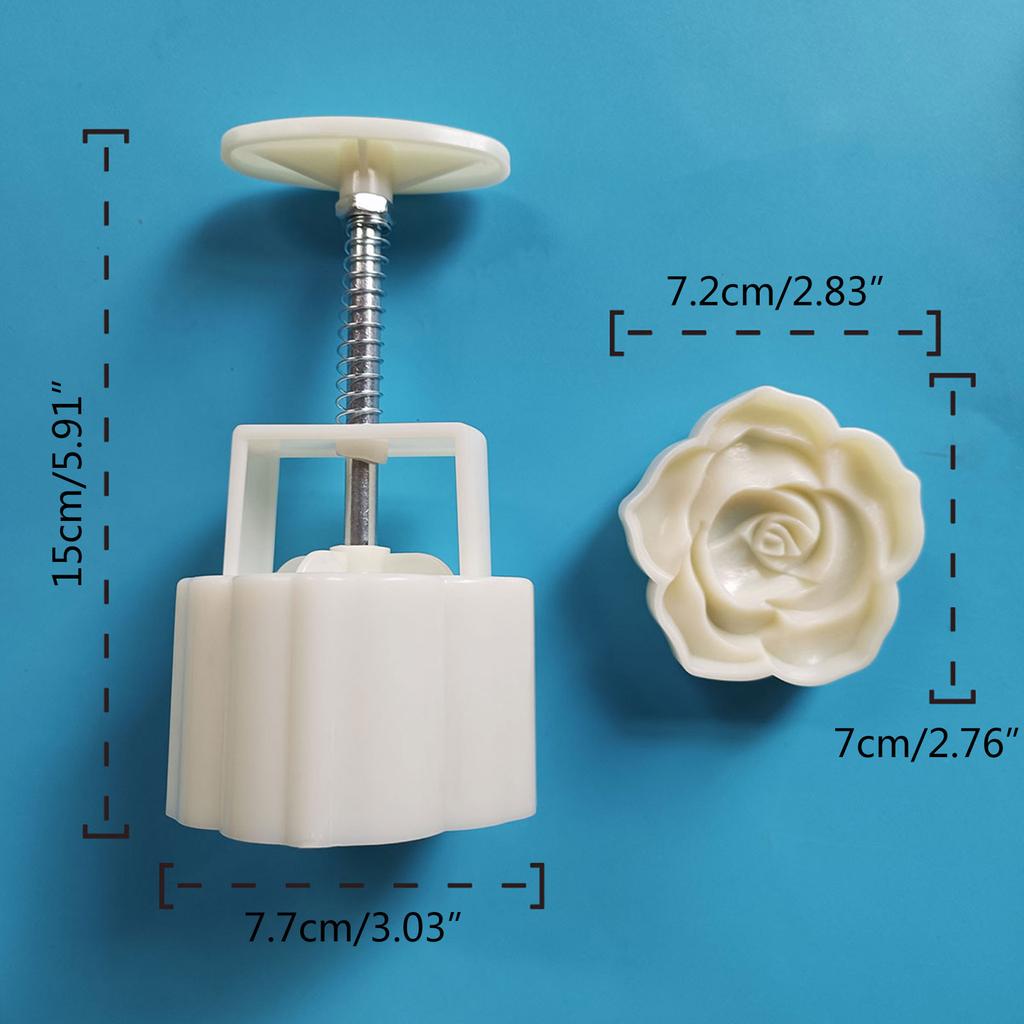 Rose Flower Shape Mooncake Press Mold Cookie Stamps Chinese MidAutumn Moon Cake Makers Decoration Tool for DIY Cookie