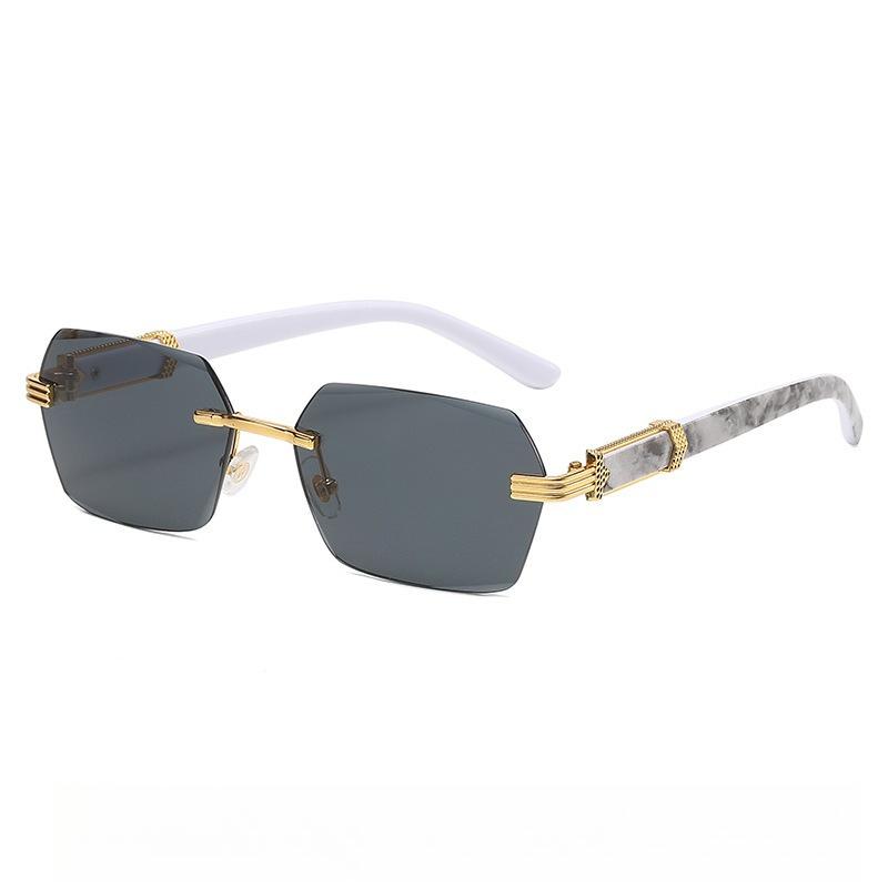 Neue randlose Sonnenbrille mit Rand Damen Mode Trend Farbverlauf Meeres-Sonnenbrille